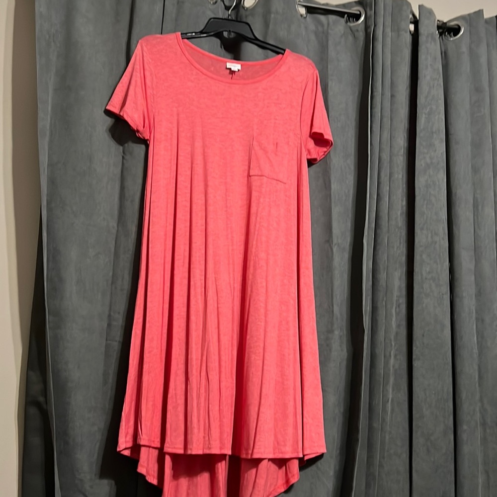 LULAROE Carly Large Hi/Low Dress. Coral